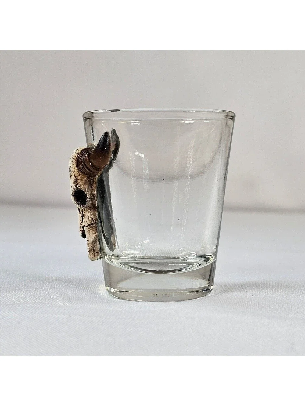 Southwestern Steer Skull Shot Glass 3D Resin Bull Head Clear Barware Decor